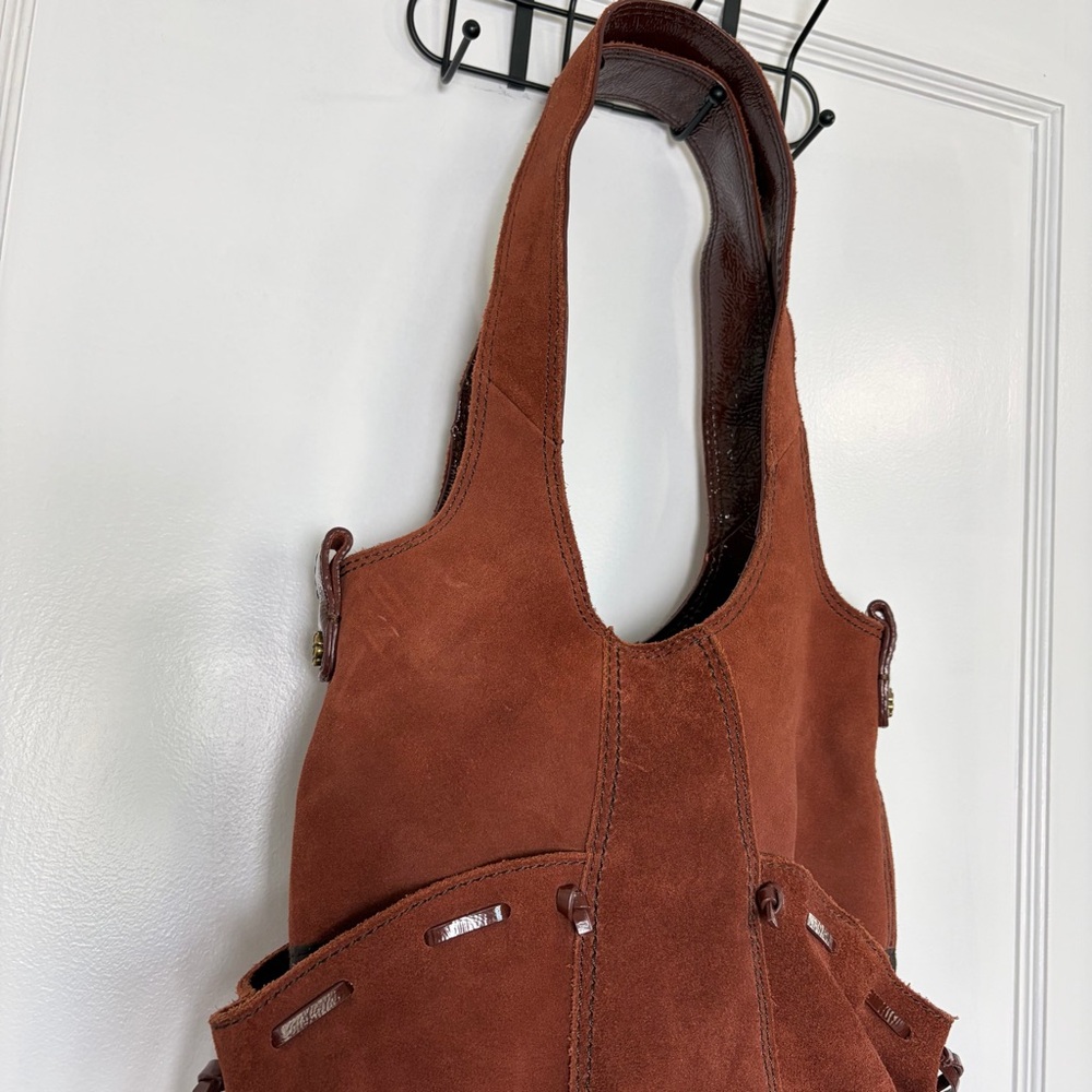 Vintage lucky brand suede leather hobo Shoulder bag purse - Picture 15 of 16